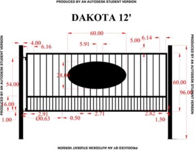 Gate Builders 12 ft. x 5 ft. Dakota Gate with Oval Inserts