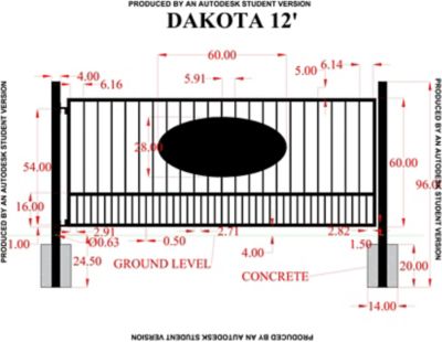 Image showing  12 ft. x 5 ft. Dakota Gate with Oval Inserts