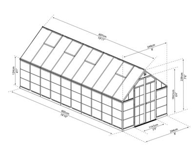 Image showing  8 x 20ft. Balance Greenhouse, Green
