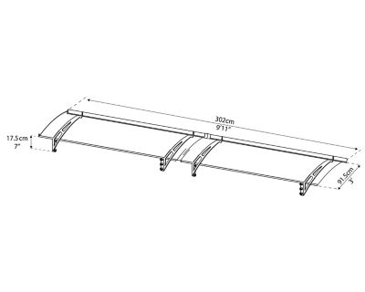 Image showing  118.9 in. x 36.25 in. Aquila 3000 Awning, Solar Gray