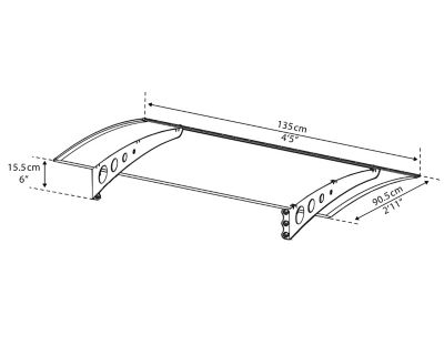 Image showing  35 in. x 53.1 in. Lyra 1350 Awning, White/Clear