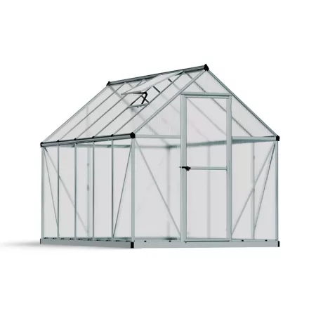 Canopia by Palram Mythos Greenhouse 6 ft L x 10 ft W Silver I Hobby Greenhouses