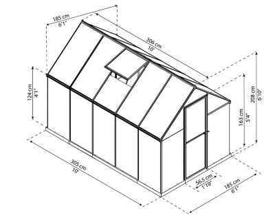 Image showing  6 L x 10 W ft. Silver I Mythos Greenhouse