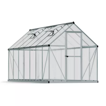 Canopia by Palram Canopia I Mythos Silver Greenhouse 6 ft L x 14 ft W Hobby Greenhouses