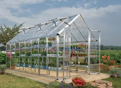 Canopia by Palram 8 ft. x 16 ft. Silver I Snap and Grow Greenhouse