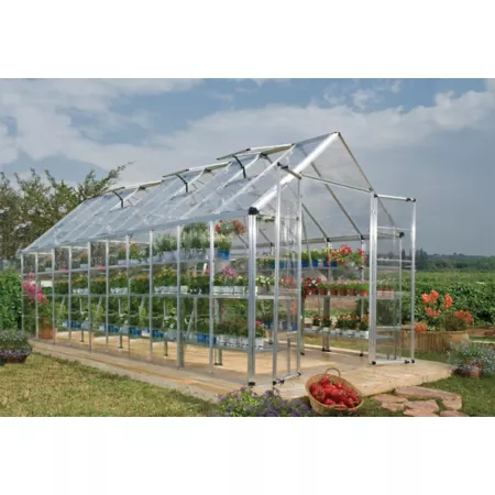 Canopia by Palram I Snap and Grow Greenhouse 8 ft Length x 20 ft Width Silver Hobby Greenhouses