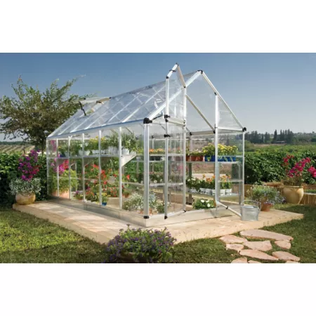 Canopia by Palram I Snap and Grow Greenhouse 6 ft Length x 12 ft Width Silver Hobby Greenhouses