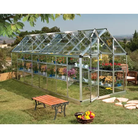 Canopia by Palram I Snap and Grow Greenhouse 6 ft x 16 ft Silver Hobby Greenhouses