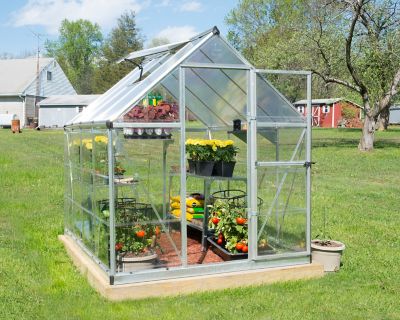 Image showing  8 ft. L x 6 ft. W Silver Hybrid Greenhouse