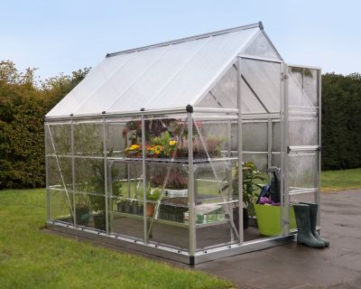 Image showing  8 ft. L x 6 ft. W Silver Hybrid Greenhouse