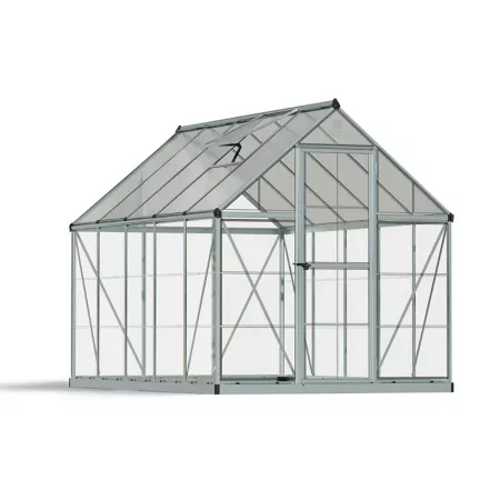 Canopia by Palram 10 ft L x 6 ft W Silver I Hybrid Greenhouse Hobby Greenhouses