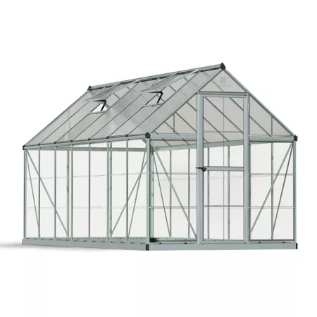 Canopia by Palram Canopia I 14 ft L x 6 ft W Silver Hybrid Greenhouse Hobby Greenhouses