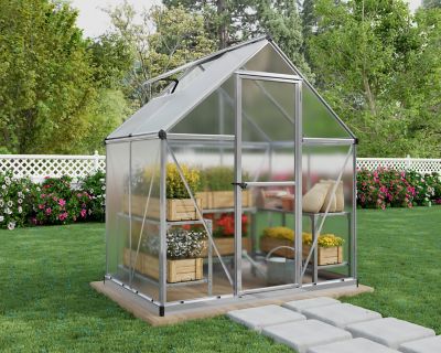Image showing  4 ft. L x 6 ft. W Silver I Mythos Hobby Greenhouse