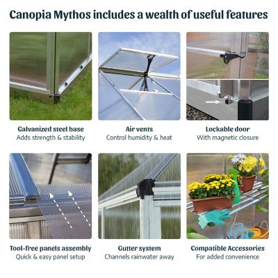 Image showing 6 th Canopia by Palram 4 ft. L x 6 ft. W Silver I Mythos Hobby Greenhouse