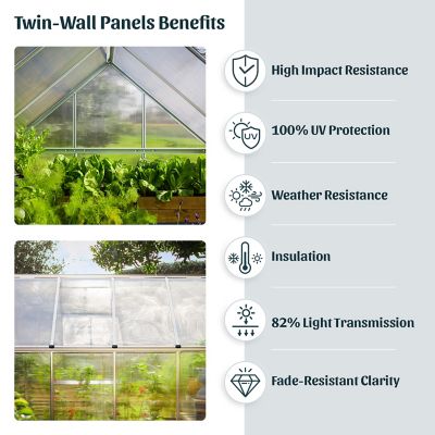 Image showing 8 th Canopia by Palram 4 ft. L x 6 ft. W Silver I Mythos Hobby Greenhouse