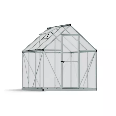 Canopia by Palram I Mythos Hobby Greenhouse 6 ft L x 6 ft W Silver Hobby Greenhouses