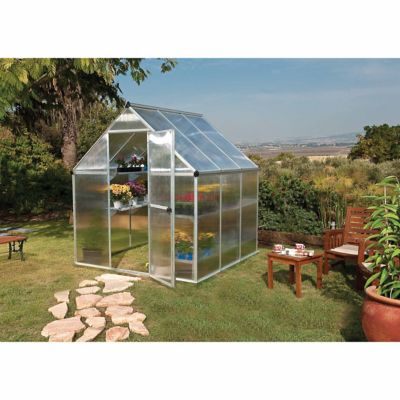 Image showing  6 ft. L x 6 ft. W Silver I Mythos Hobby Greenhouse