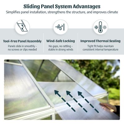 Image showing 7 th Canopia by Palram 6 L x 6 W ft. Silver I Mythos Hobby Greenhouse