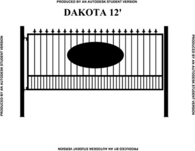 Gate Builders 12 ft. x 5 ft. Dakota Gate with Oval Inserts and Finials