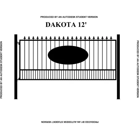 Gate Builders 12' x 5' Dakota Gate with Oval Inserts and End Caps Driveway Gates