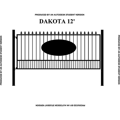 Gate Builders 12 ft. x 5 ft. Dakota Gate with Oval Inserts and Finials