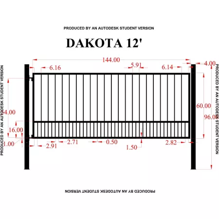 Gate Builders 12' x 5' Dakota Gate Driveway Gates