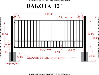 Image showing  12 ft. x 5 ft. Dakota Gate