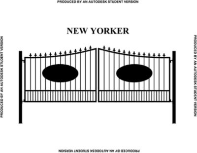 Gate Builders 16 ft. x 6 ft. New Yorker Gate with Oval Inserts and Finials