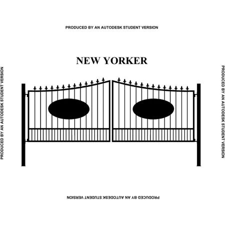 Gate Builders 16' x 6' New Yorker Gate with Oval Inserts and End Caps Driveway Gates