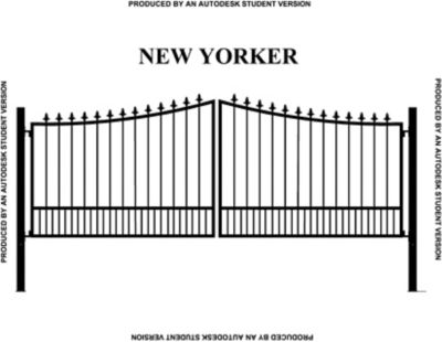 Image showing  16 ft. x 6 ft. New Yorker Gate with Finials