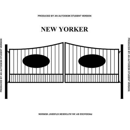 Gate Builders 16' x 6' New Yorker Gate with Oval Inserts Driveway Gates