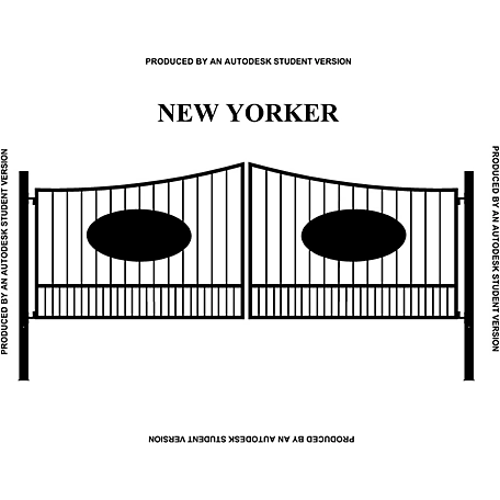 Gate Builders 16 ft. x 6 ft. New Yorker Gate with Oval Inserts