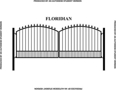 Gate Builders 16 ft. x 6 ft. Floridian Gate with Finials