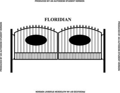 Gate Builders 16 ft. x 6 ft. Floridian with Oval Inserts and Finials