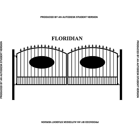 Gate Builders 16 ft. x 6 ft. Floridian with Oval Inserts and Finials