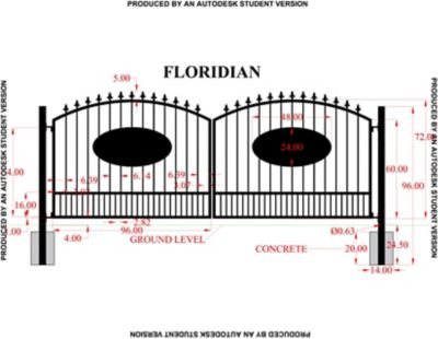 Image showing  16 ft. x 6 ft. Floridian with Oval Inserts and Finials