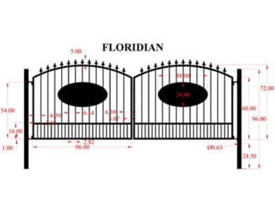 Image showing  16 ft. x 6 ft. Floridian with Oval Inserts and Finials