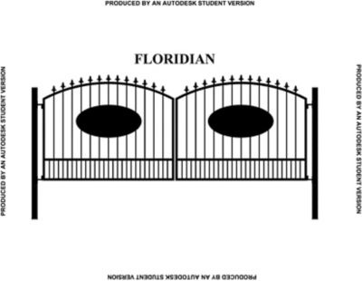 Image showing  16 ft. x 6 ft. Floridian Gate with Oval Inserts