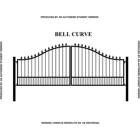 Gate Builders 16' x 6' Southern Belle Curved Gate with End Caps Driveway Gates