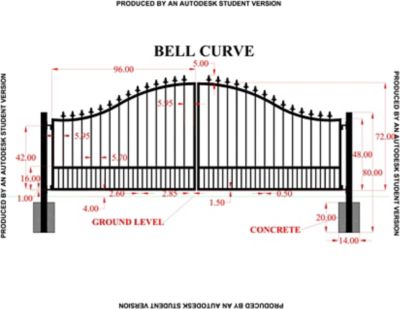 Image showing  16 ft. x 6 ft. Southern Belle Curve Gate with Finials
