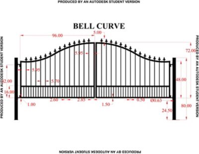 Image showing  16 ft. x 6 ft. Southern Belle Curve Gate with Finials