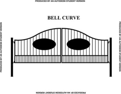 Gate Builders 16 ft. x 6 ft. Southern Belle Curve Gate with Oval Inserts