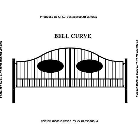Gate Builders 16 ft. x 6 ft. Southern Belle Curve Gate with Oval Inserts