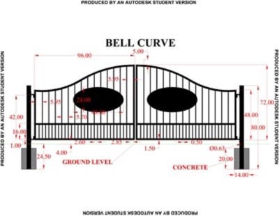 Image showing  16 ft. x 6 ft. Southern Belle Curve Gate with Oval Inserts