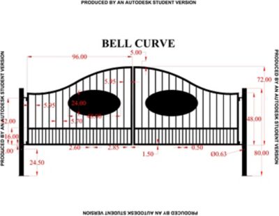 Image showing  16 ft. x 6 ft. Southern Belle Curve Gate with Oval Inserts