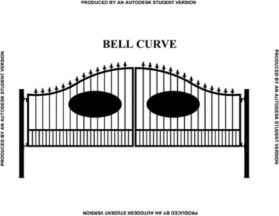 Gate Builders 16 ft. x 6 ft. Southern Belle Curve Gate with Oval Inserts and Finials