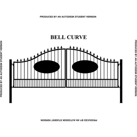 Gate Builders 16' x 6' Southern Belle Curve Gate with Oval Inserts and End Caps Driveway Gates