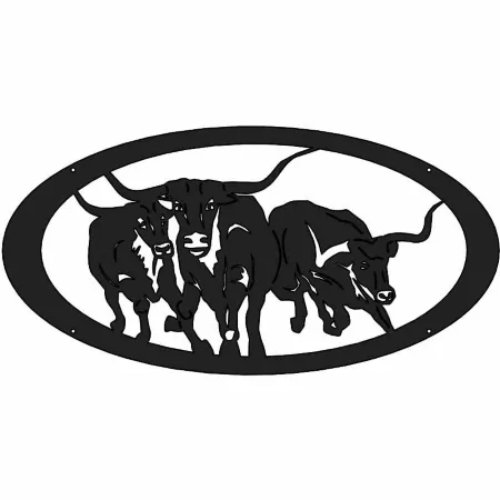 Gate Builders 5 ft Oval Gate Insert Bull Stampede Black Gate Ornaments