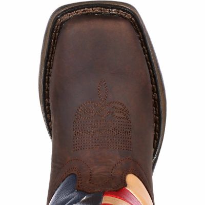 Image showing  Unisex Kids' Lil' Rebel Flag Western Boots, Brown/Union Flag, Little Kid