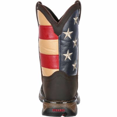 Image showing 1 th Durango Unisex Kids' Lil' Rebel Flag Western Boots, Brown/Union Flag, Little Kid